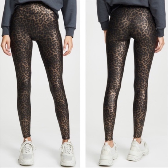 SPANX Pants - NWT Spanx Faux Leather Leopard Leggings Medium